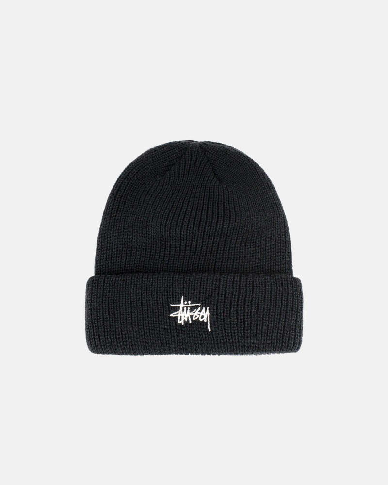 Stussy Cuff Beanie Basic Hüte Schwarz | 86152-DUWB