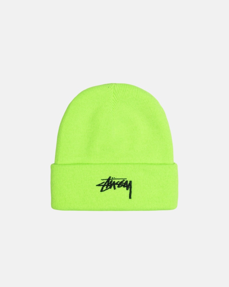 Stussy Cuff Beanie Stock Hüte Grün | 07368-WSNT