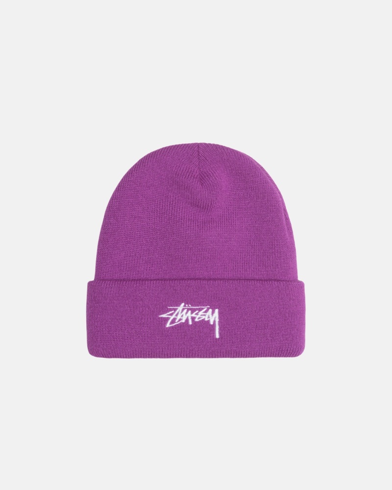 Stussy Cuff Beanie Stock Hüte Lila | 02149-DNIZ