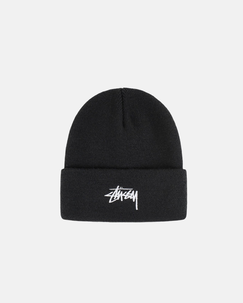 Stussy Cuff Beanie Stock Hüte Schwarz | 65109-CDTA