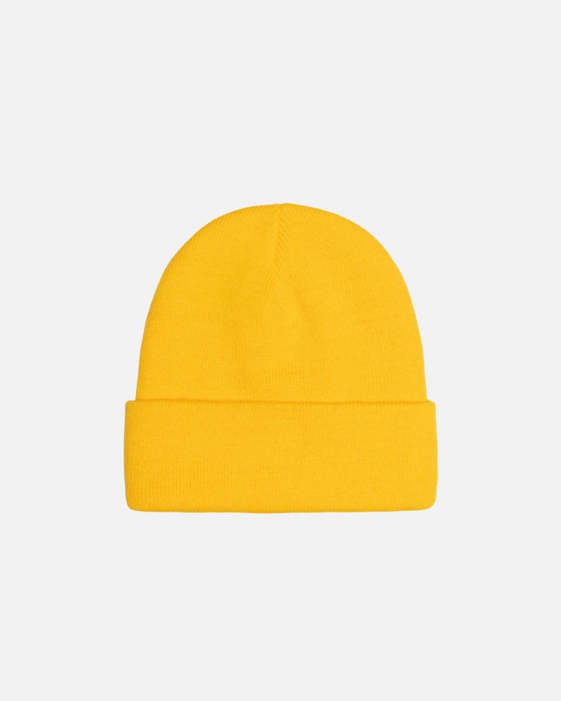 Stussy Cuff Beanie Stock Hüte Senfgelb | 28561-PXTQ