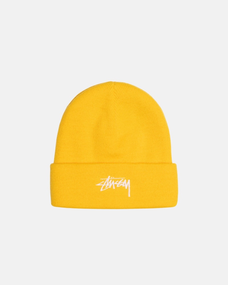 Stussy Cuff Beanie Stock Hüte Senfgelb | 28561-PXTQ