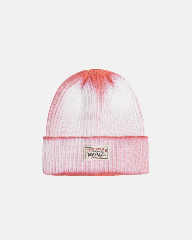 Stussy Cuff Beanie Workgear Spray Hüte Orange | 83605-GITW