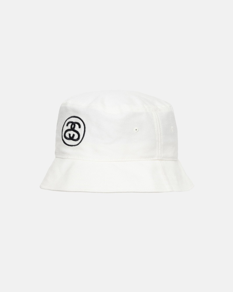 Stussy Deep Bucket Ss Link Hüte Weiß | 02391-WYFD