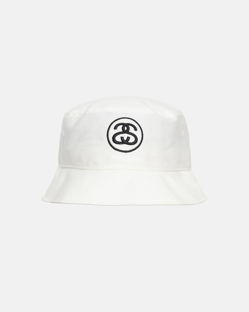 Stussy Deep Bucket Ss Link Hüte Weiß | 02391-WYFD