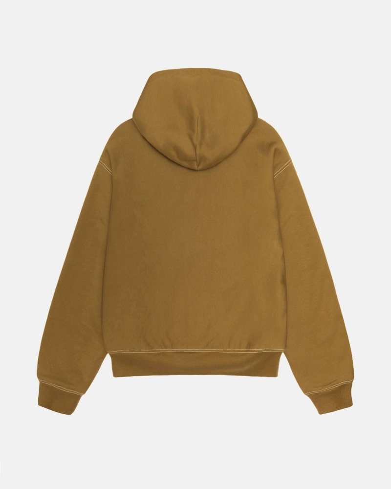 Stussy Double Face Label Zip Hoodie Olivgrün | 86243-FARM