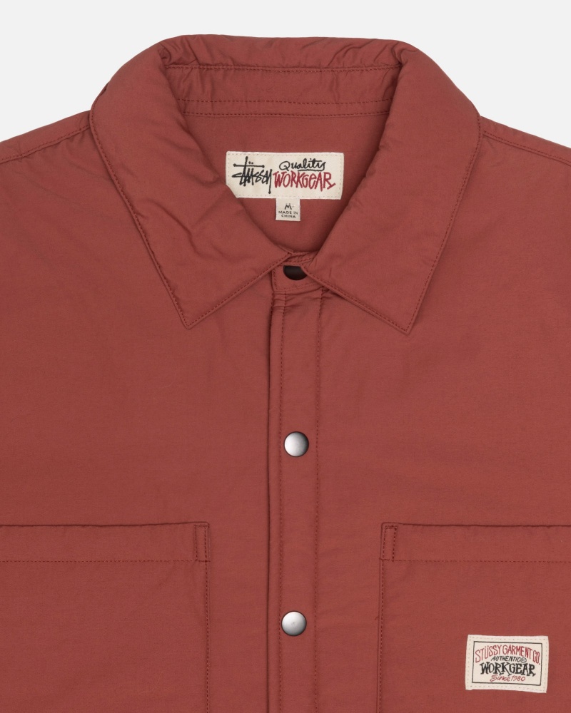 Stussy Gepolstert Tech Over Shirts     Dunkelrot | 46297-NIDR