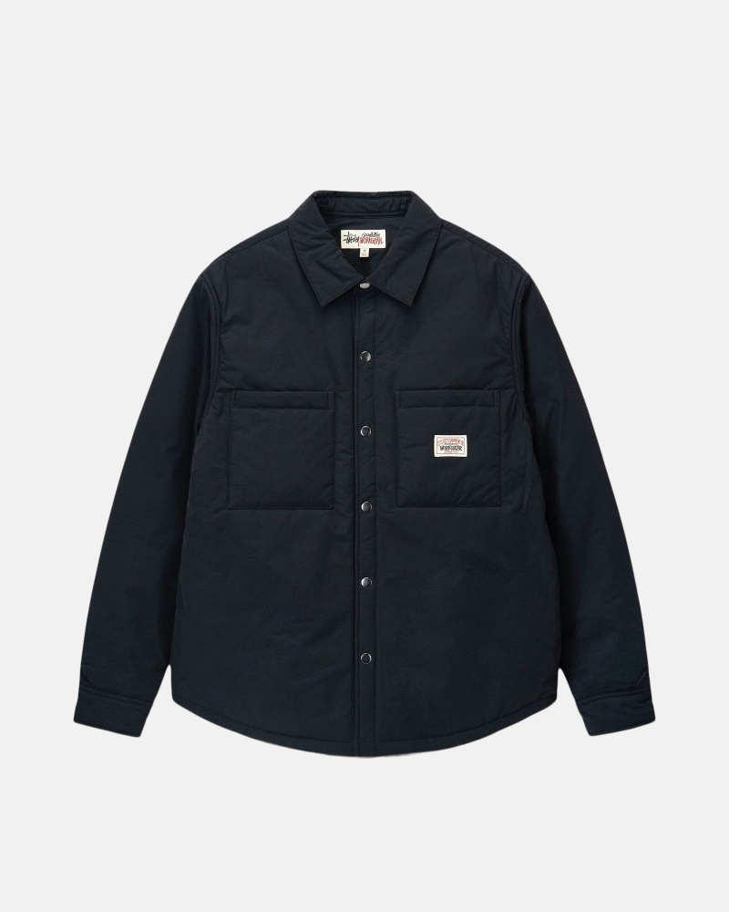 Stussy Gepolstert Tech Over Shirts     Schwarz | 18256-UBXJ