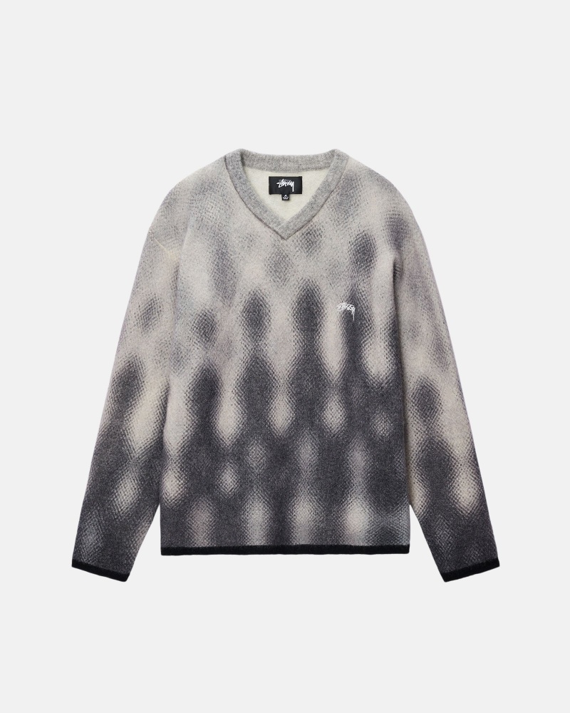 Stussy Gradient Dot Brushed Pullover Grau | 42308-SEFB