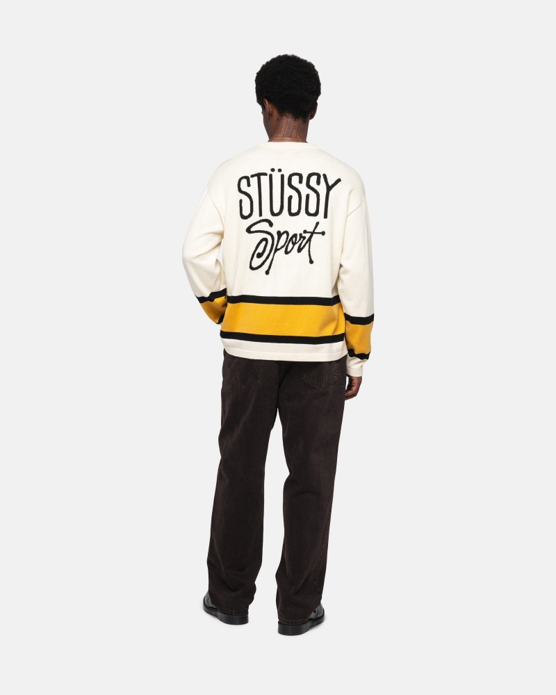 Stussy Hockey Pullover Beige | 76801-NORV