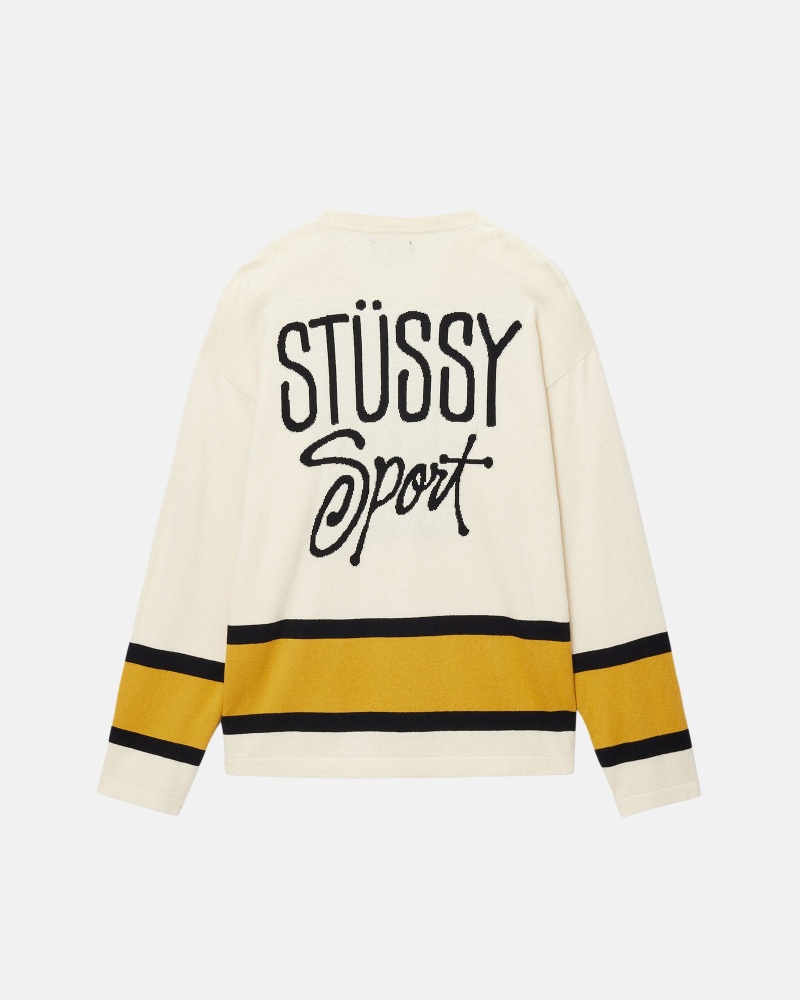 Stussy Hockey Pullover Beige | 76801-NORV