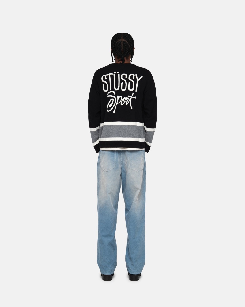 Stussy Hockey Pullover Schwarz | 30176-CXLR