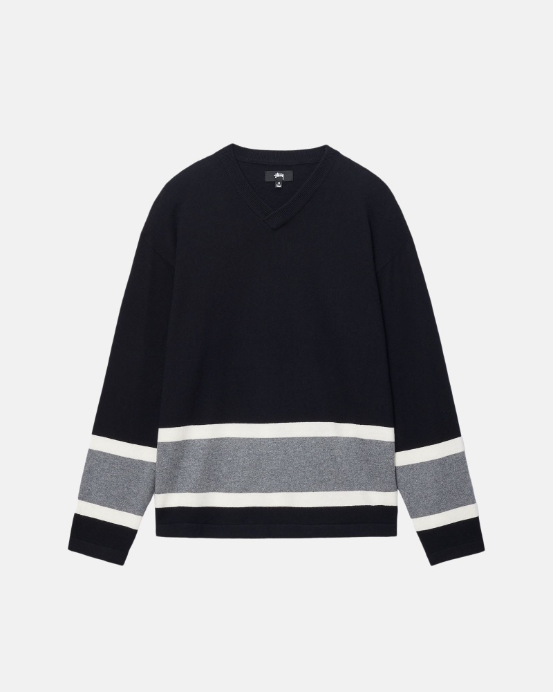 Stussy Hockey Pullover Schwarz | 30176-CXLR