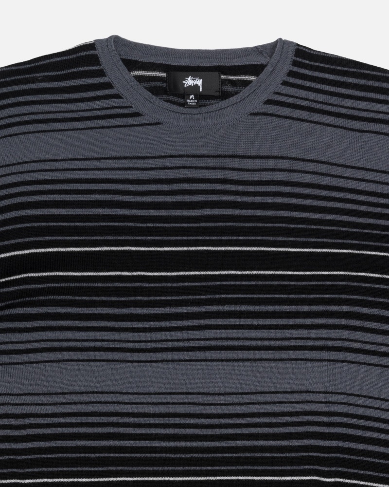 Stussy Horizontal Stripe Pullover Grau | 17239-OPNL