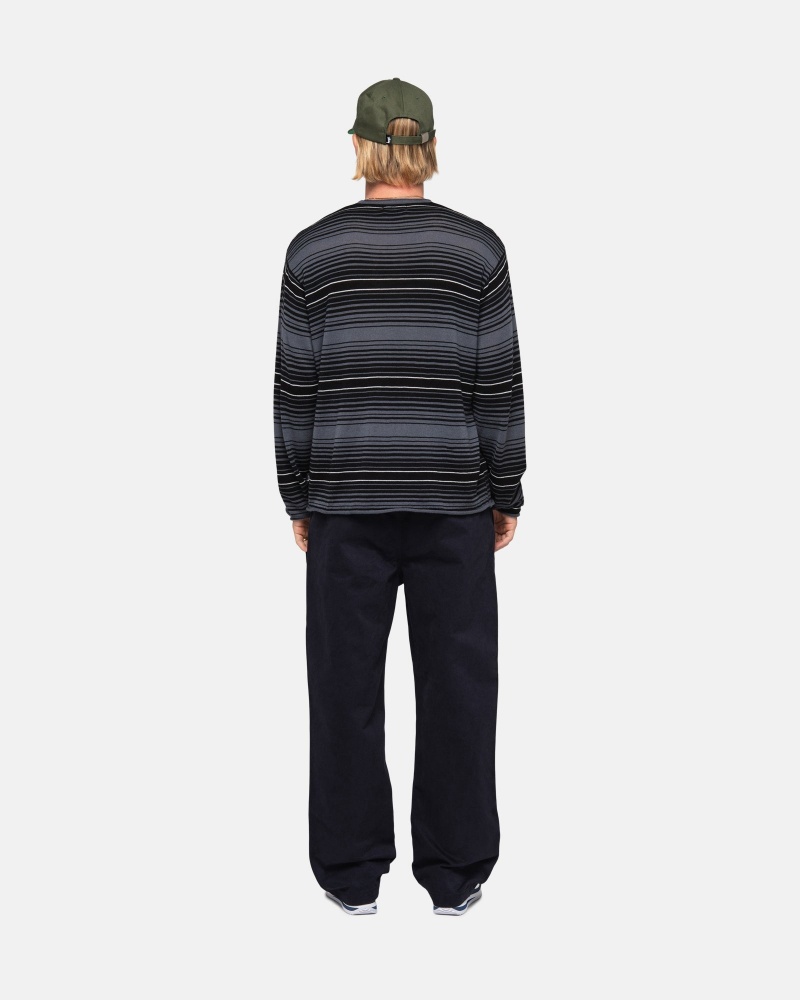 Stussy Horizontal Stripe Pullover Grau | 17239-OPNL