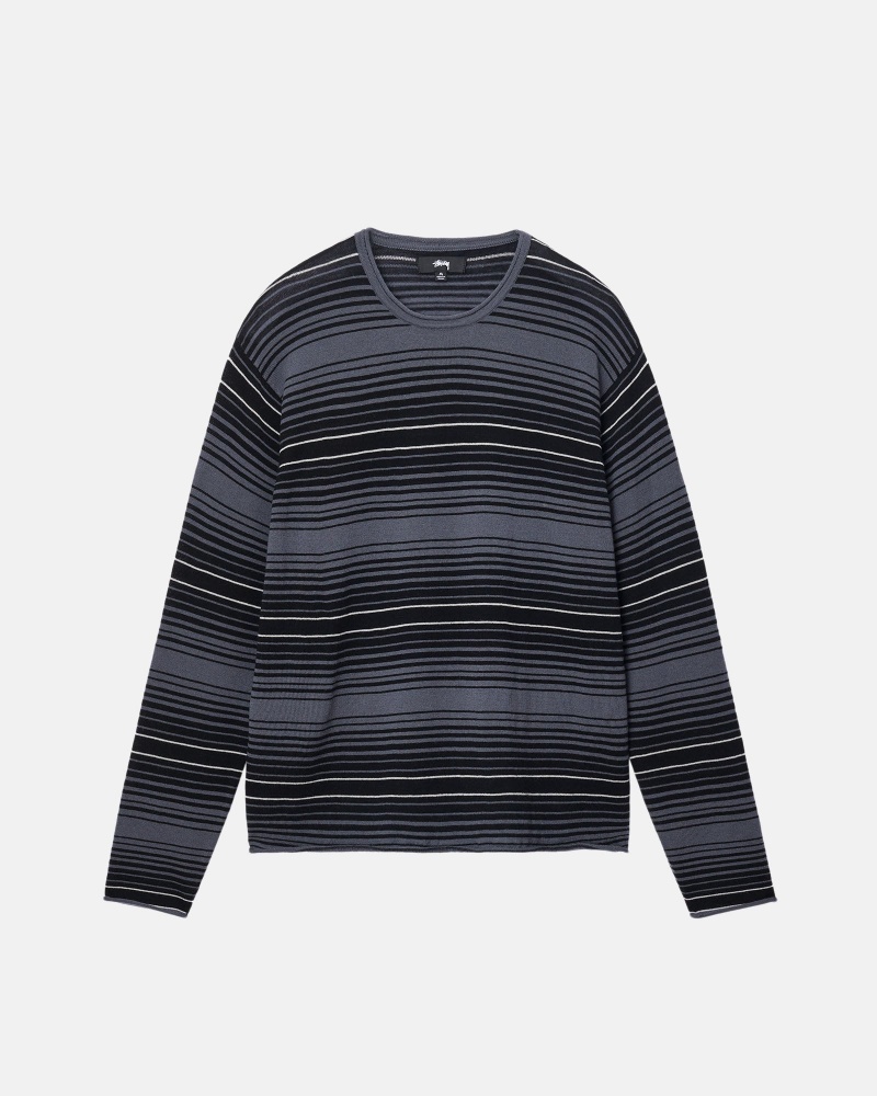 Stussy Horizontal Stripe Pullover Grau | 17239-OPNL