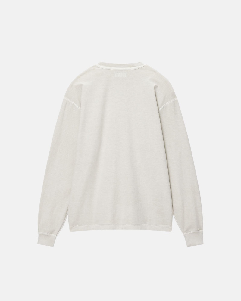 Stussy Lazy Ls T-shirts Beige | 98215-FSAP