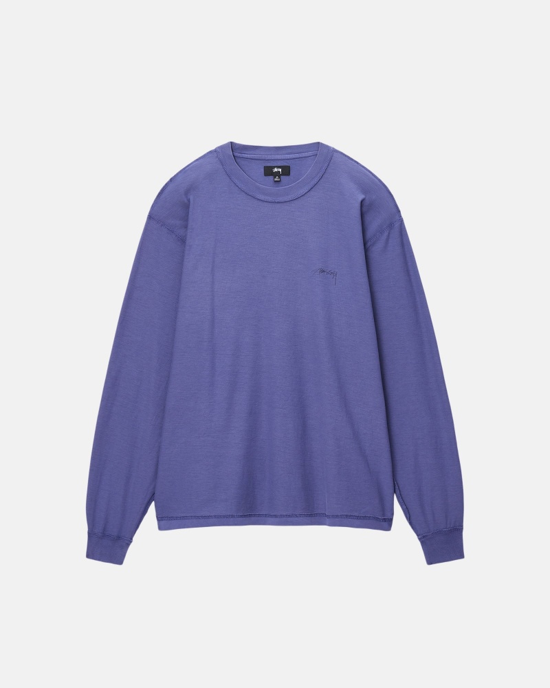 Stussy Lazy Ls T-shirts Tiefesblau | 80246-AZJN