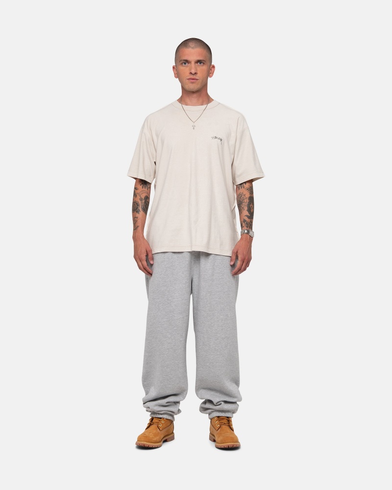 Stussy Lazy T-shirts Beige | 14923-QDWU