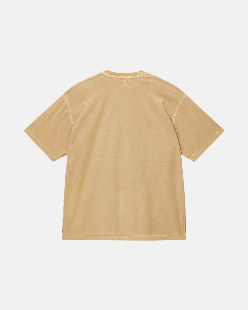 Stussy Lazy T-shirts Gold | 54093-SATX