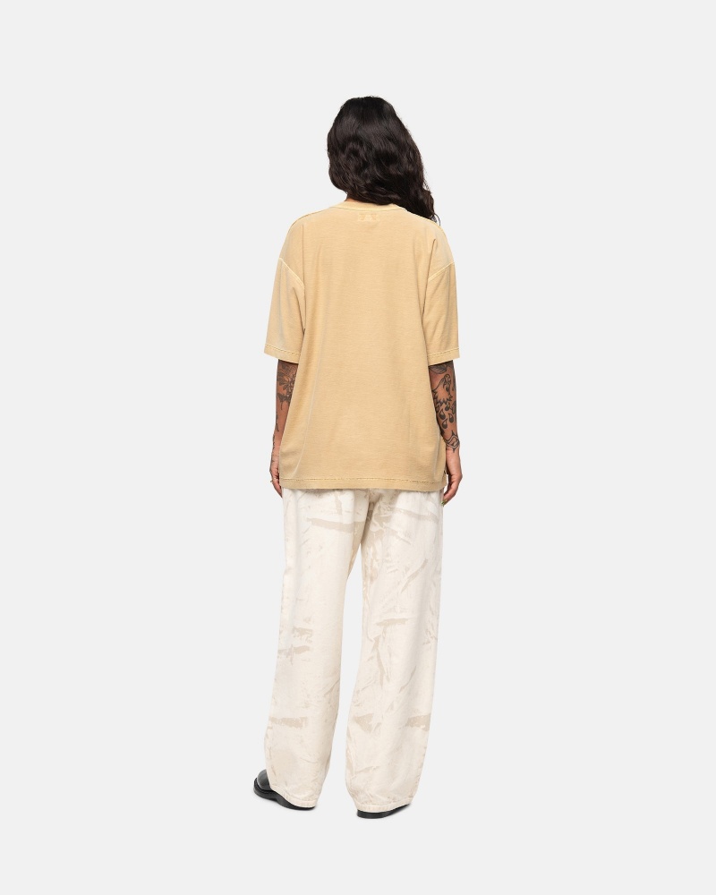 Stussy Lazy T-shirts Gold | 69372-ABCE