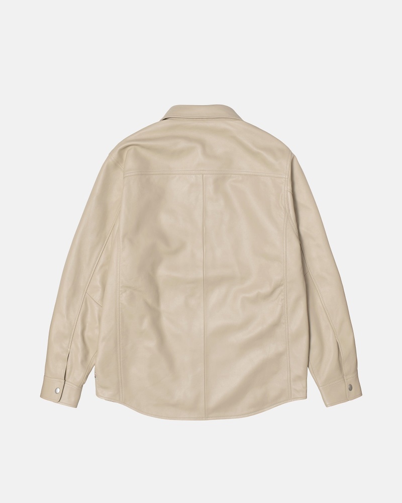 Stussy Leder Jacken Beige | 32167-NQAM