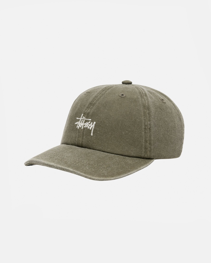 Stussy Low Pro Basic Washed Strapback Hüte Olivgrün | 69312-EMOH