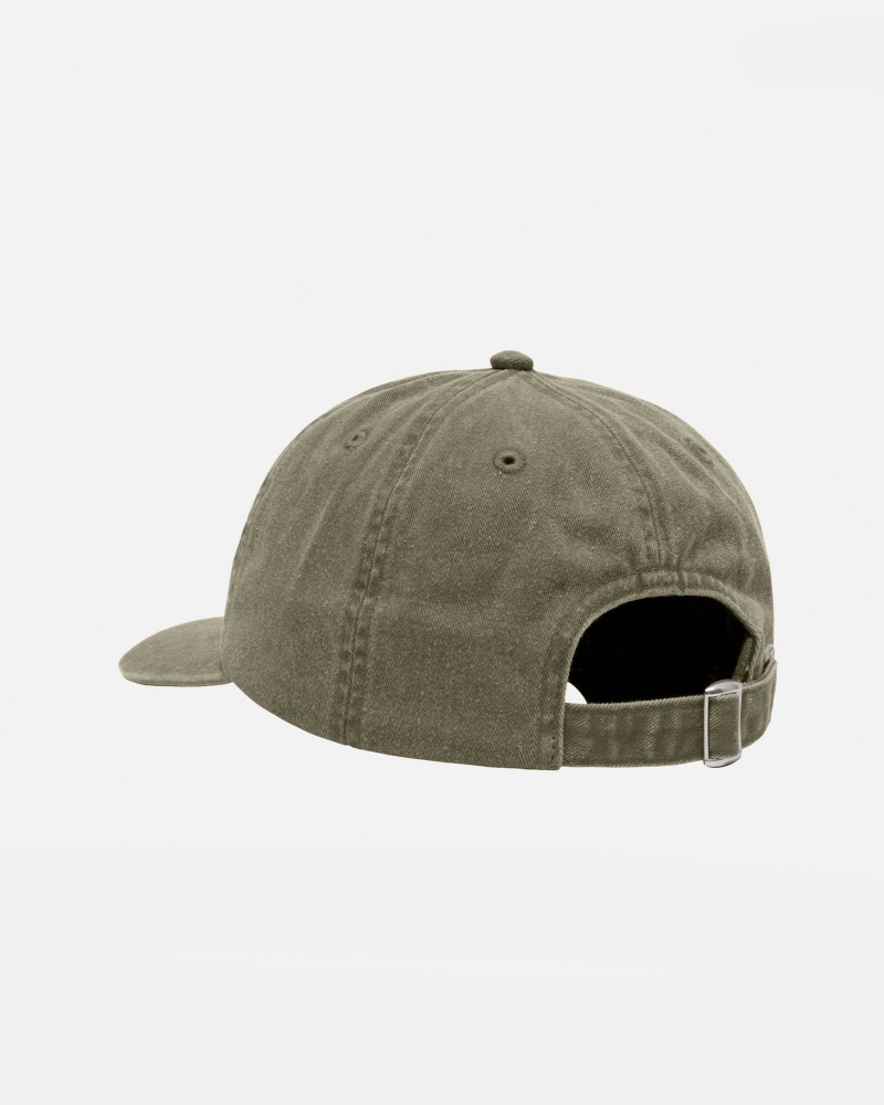 Stussy Low Pro Basic Washed Strapback Hüte Olivgrün | 69312-EMOH