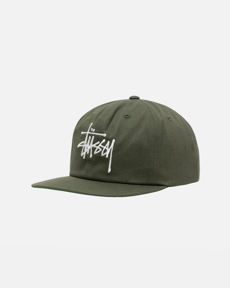 Stussy Mid-Depth Basic Strapback Hüte Olivgrün | 29615-MRXN