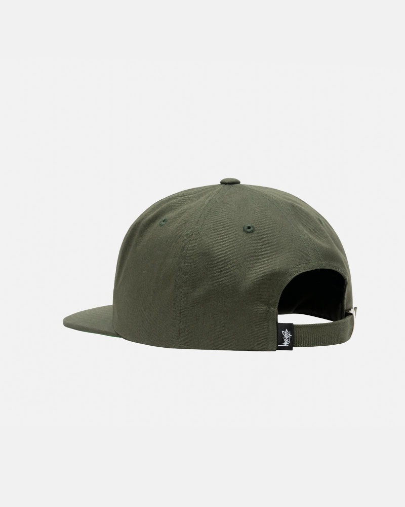 Stussy Mid-Depth Basic Strapback Hüte Olivgrün | 29615-MRXN