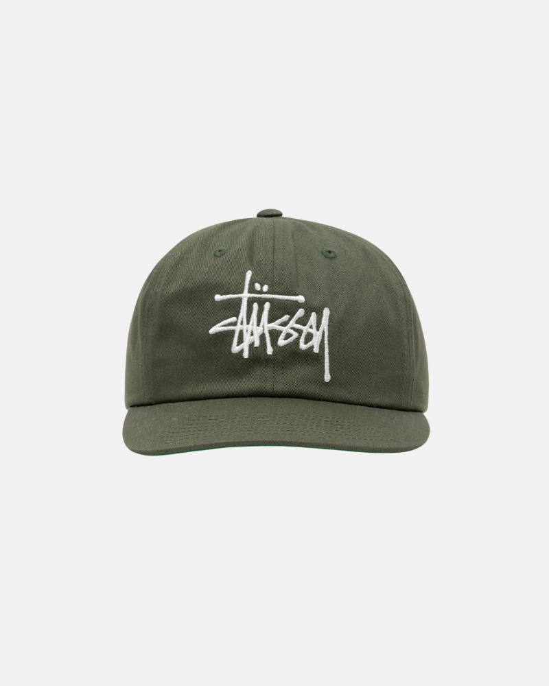 Stussy Mid-Depth Basic Strapback Hüte Olivgrün | 29615-MRXN