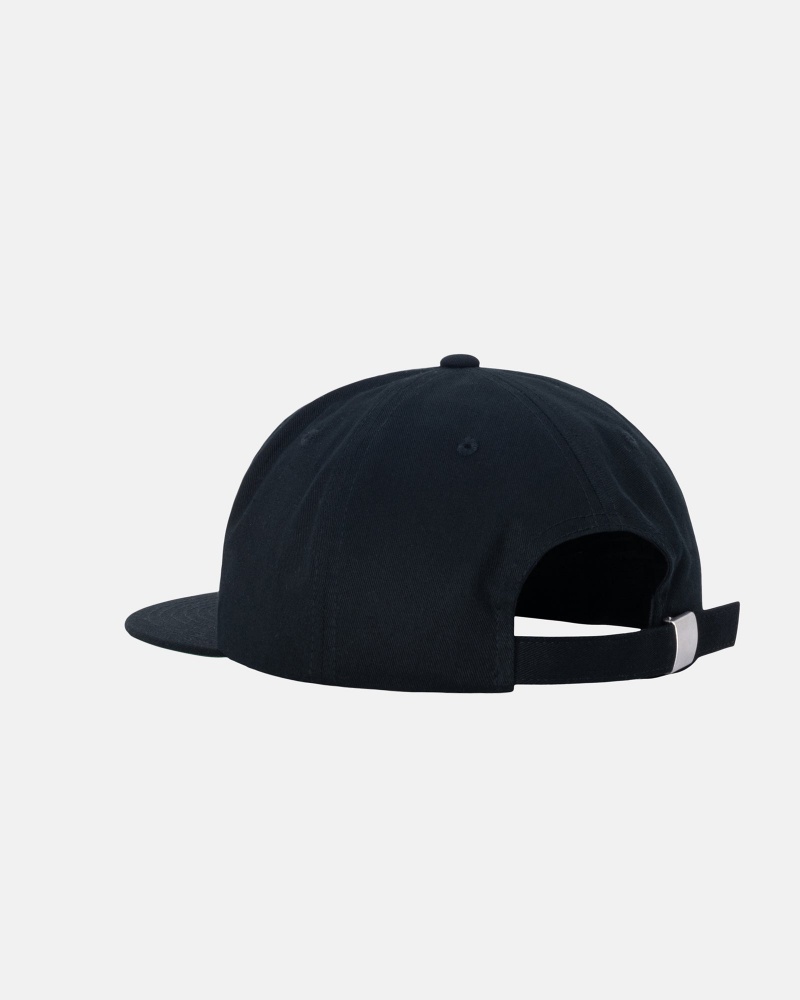 Stussy Mid-Depth Stu Arch Strapback Hüte Schwarz | 21084-NREV