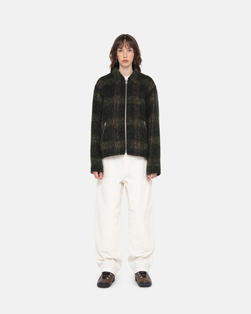 Stussy Mohair Club Jacken Olivgrün | 97436-JSWL