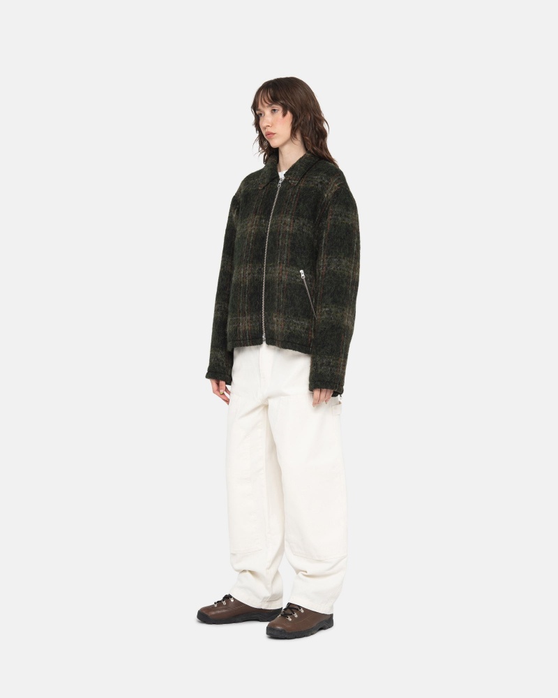 Stussy Mohair Club Jacken Olivgrün | 97436-JSWL