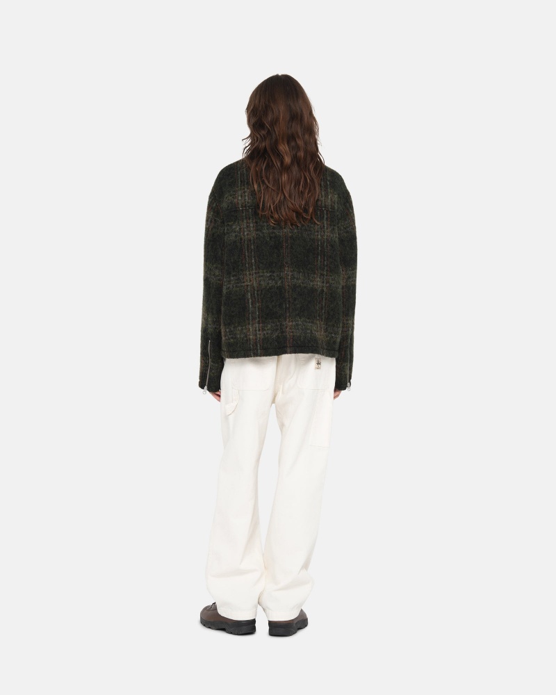 Stussy Mohair Club Jacken Olivgrün | 97436-JSWL