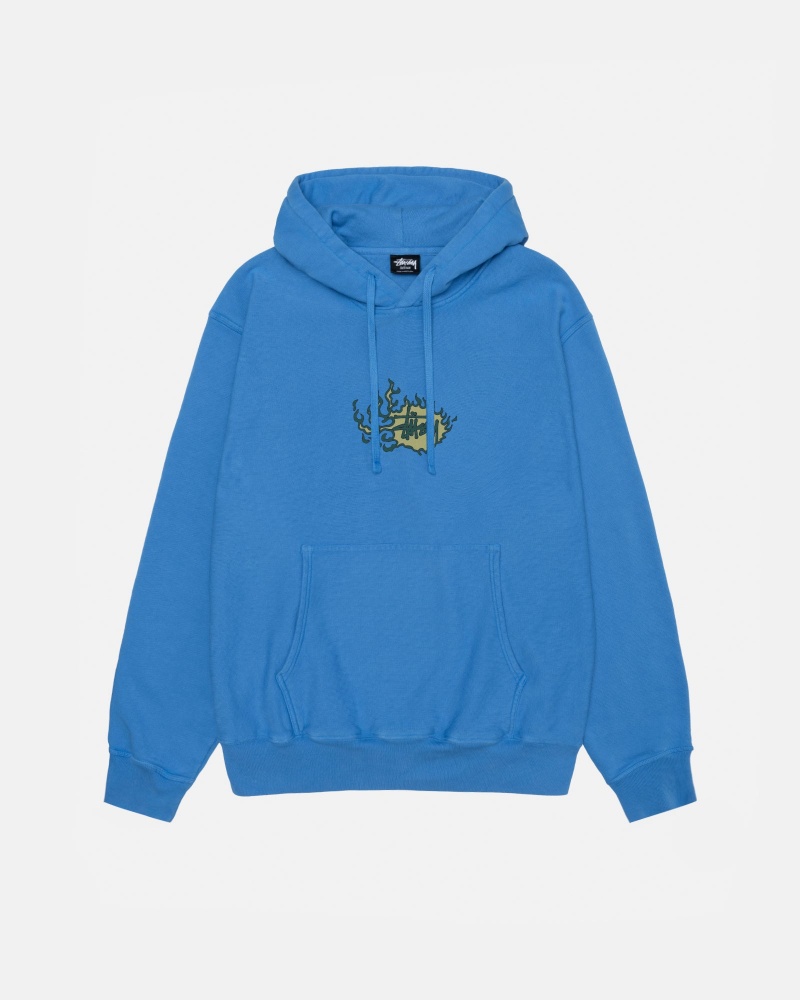 Stussy Mosaic Dragon Hoodie Blau | 69735-RSCZ