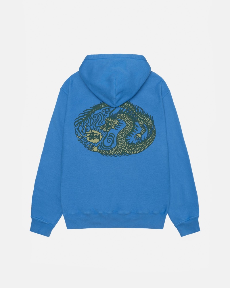 Stussy Mosaic Dragon Hoodie Blau | 69735-RSCZ