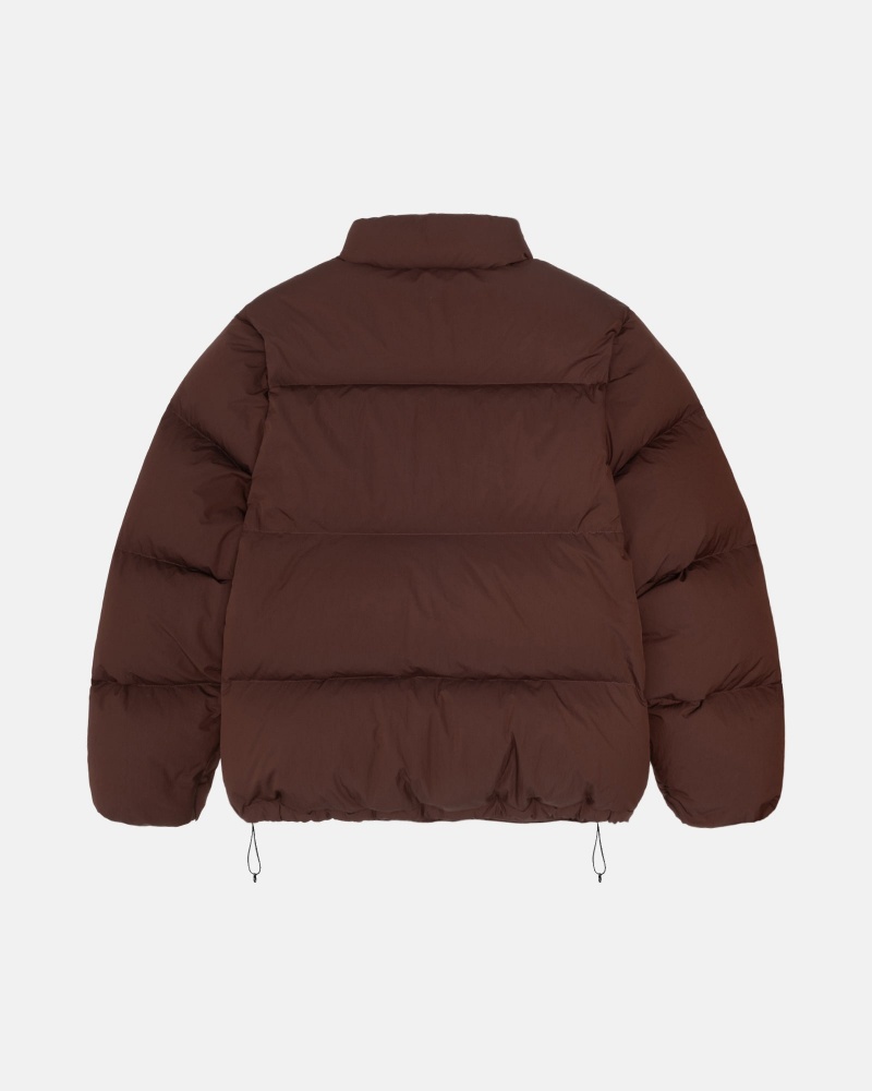 Stussy Puffer Nylon Daunenjacken Braun | 32860-XFSI