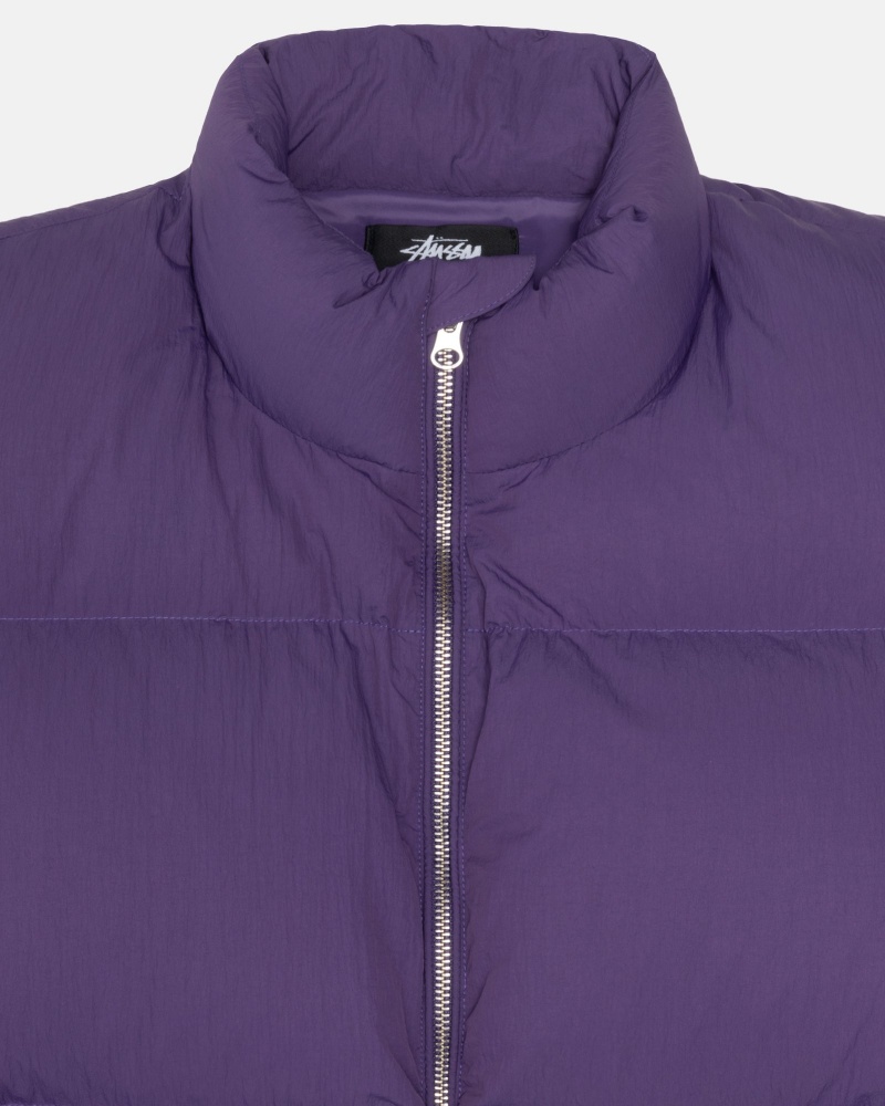 Stussy Puffer Nylon Daunenjacken Lila | 39258-ADYU