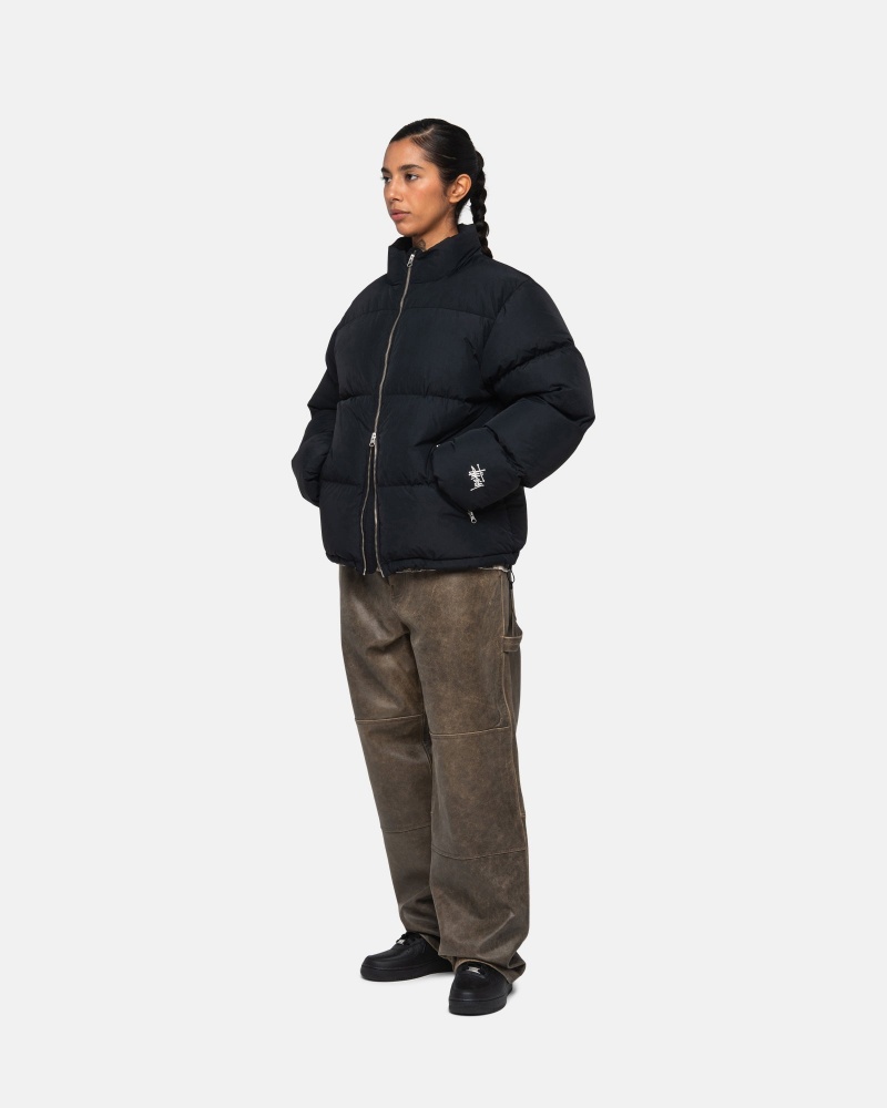 Stussy Puffer Nylon Daunenjacken Schwarz | 98013-LIXY