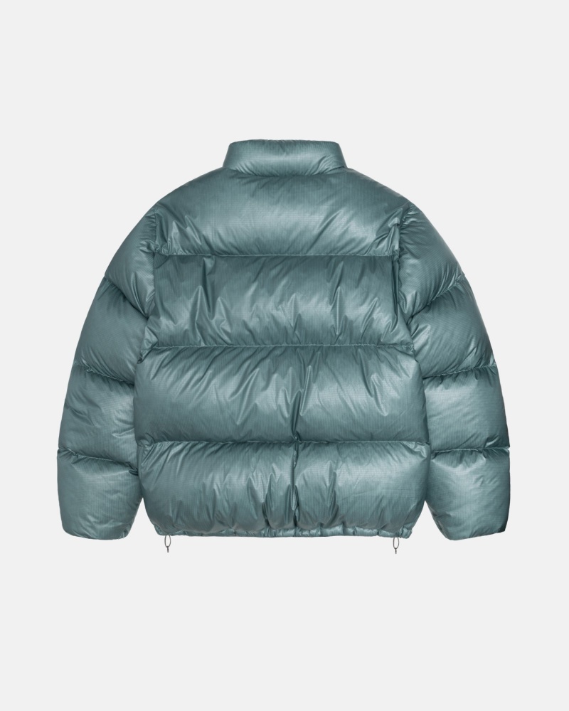 Stussy Puffer Parachute Ripstop Daunenjacken Blau | 76539-BMFT