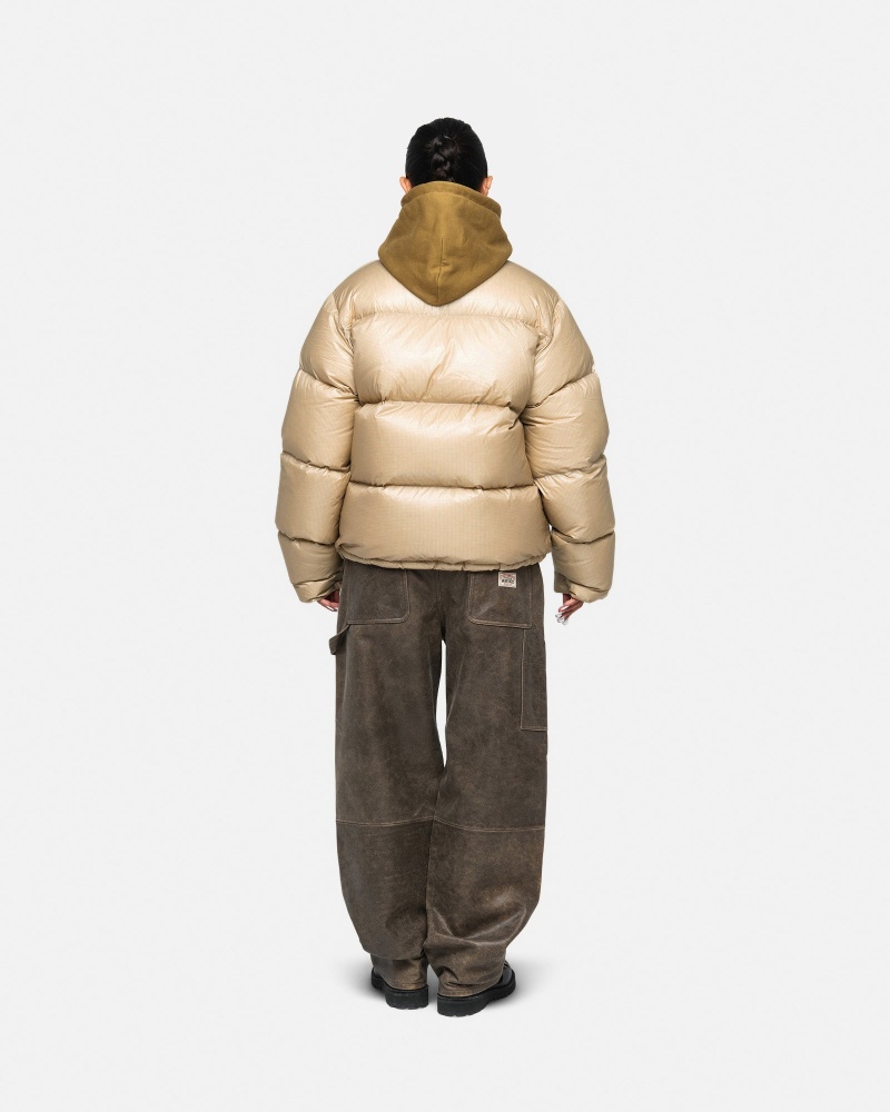 Stussy Puffer Parachute Ripstop Daunenjacken Gold | 17053-CNZD