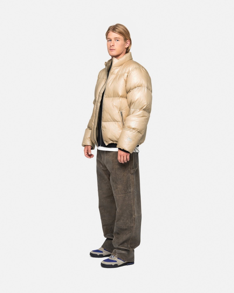 Stussy Puffer Parachute Ripstop Daunenjacken Gold | 17053-CNZD