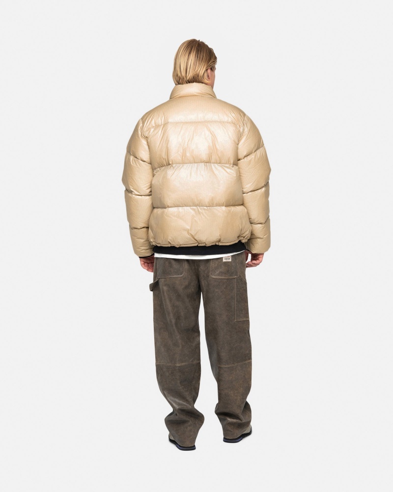 Stussy Puffer Parachute Ripstop Daunenjacken Gold | 17053-CNZD