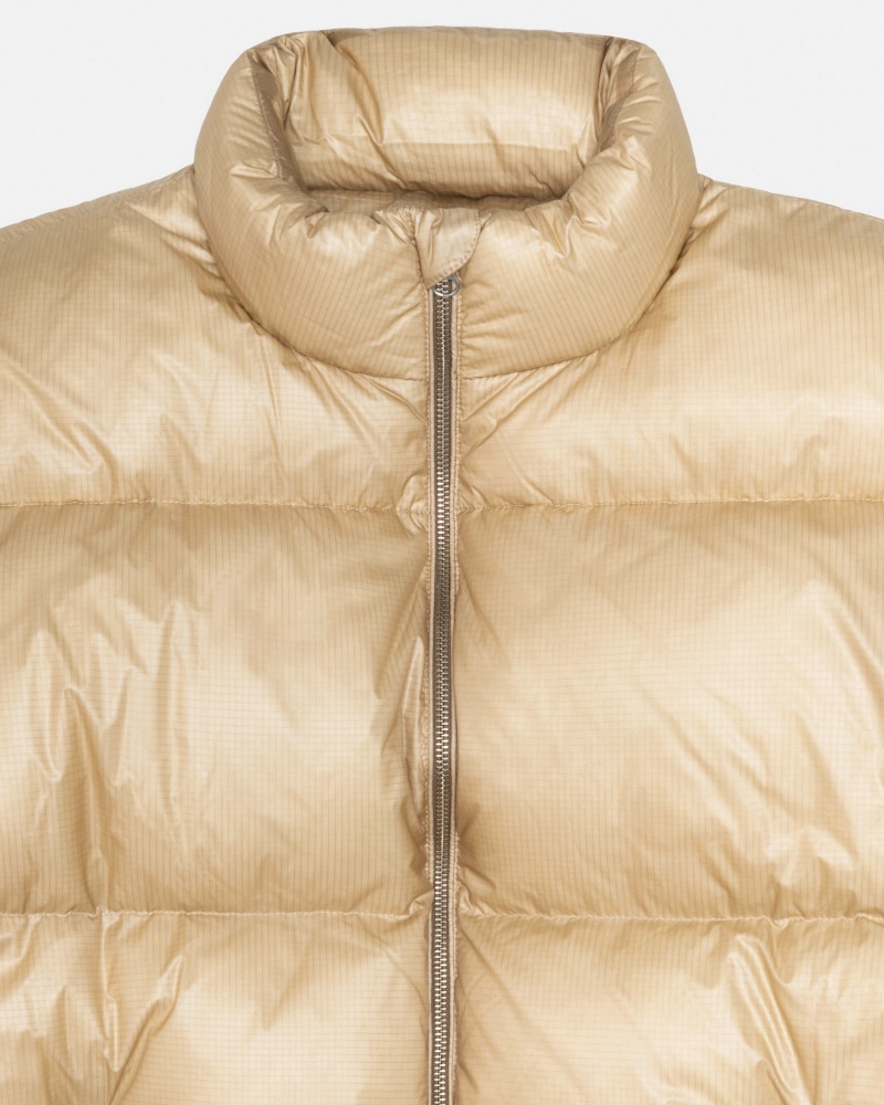 Stussy Puffer Parachute Ripstop Daunenjacken Gold | 17053-CNZD