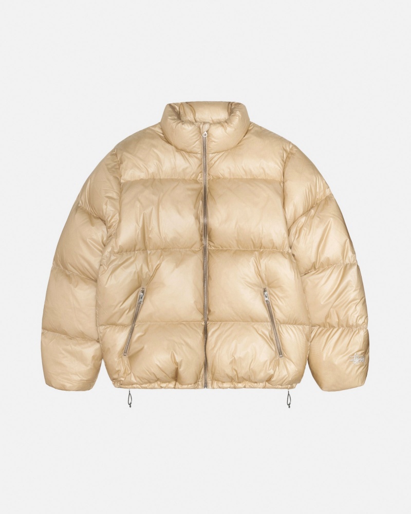 Stussy Puffer Parachute Ripstop Daunenjacken Gold | 17053-CNZD