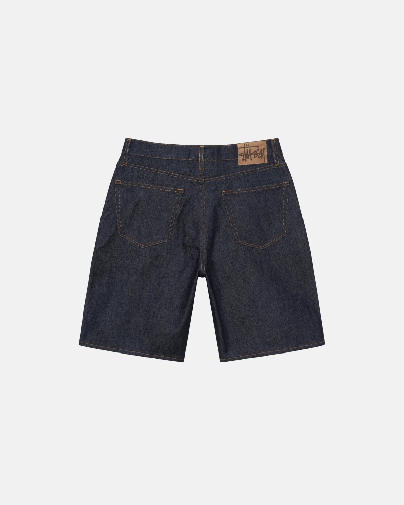 Stussy Raw Denim Big Ol' Kurze Hose Navy | 69013-LNCA