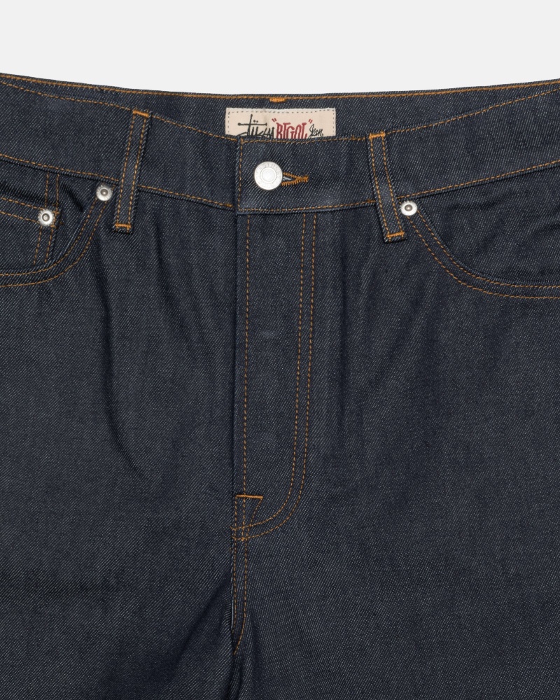 Stussy Raw Denim Big Ol' Kurze Hose Navy | 69013-LNCA