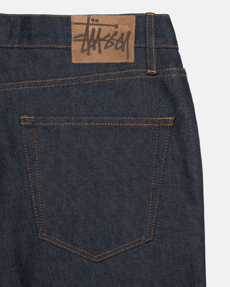 Stussy Raw Denim Big Ol' Kurze Hose Navy | 69013-LNCA