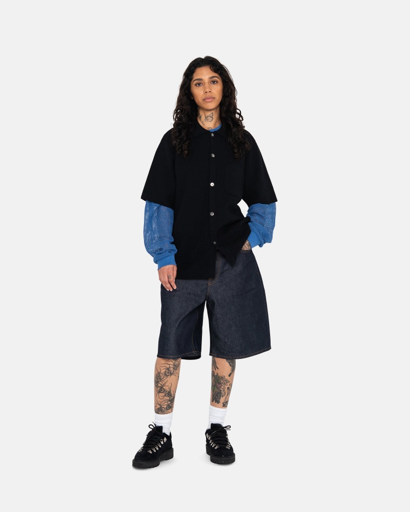 Stussy Raw Denim Big Ol' Kurze Hose Navy | 69013-LNCA